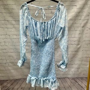 Vine & Valley Blue Floral Chiffon dress